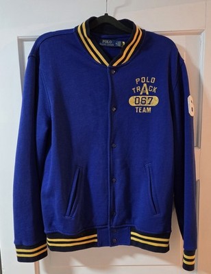 Polo Ralph Lauren Blau Gelb Treck Team 067 Varsity Bomberjacke Herren L