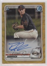 2020 Bowman Draft Chrome Picks Gold Wave Refractor 5/50 RJ Dabovich Auto 6yz