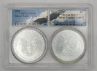 2021 Dual PCGS MS69 American Silver Eagle. NFC Protected- 2 Coin Holder. 2oz Ag.