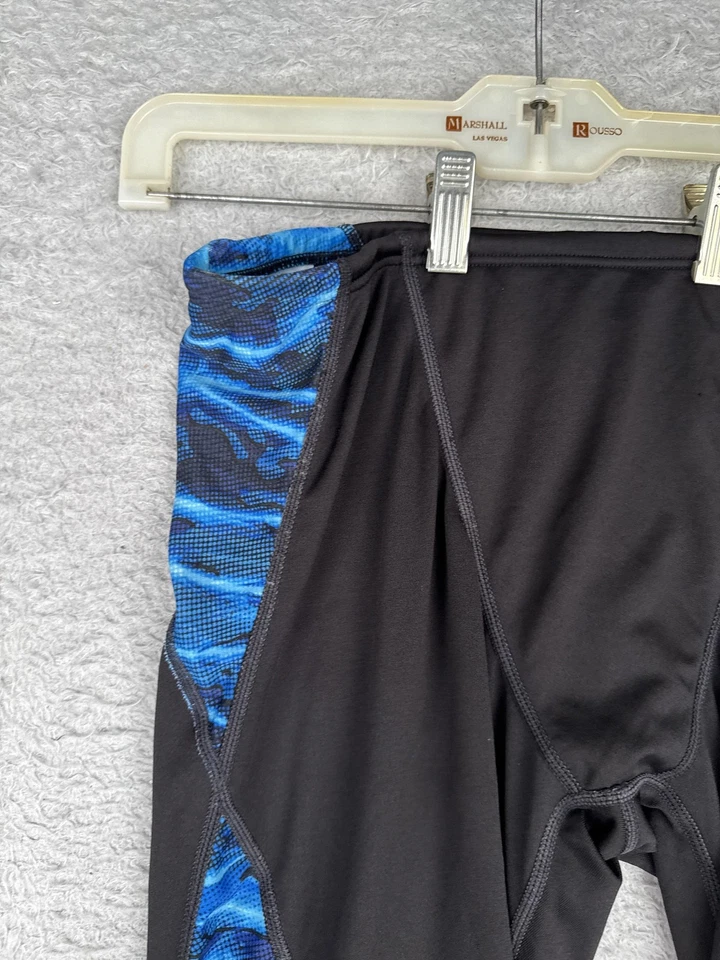 TYR Jammer Swim Shorts Mens 30 Black Blue Camo Panel Compression Training Racing - Image 4 of 4