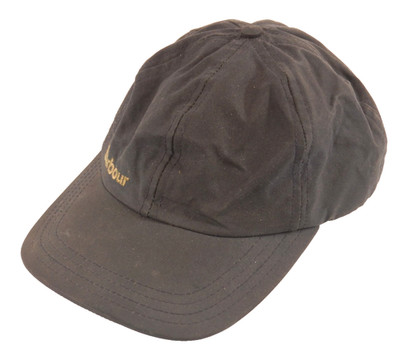 Barbour Waxed Cotton Charcoal Grey Cap Hat Adjustable Tartan Lining