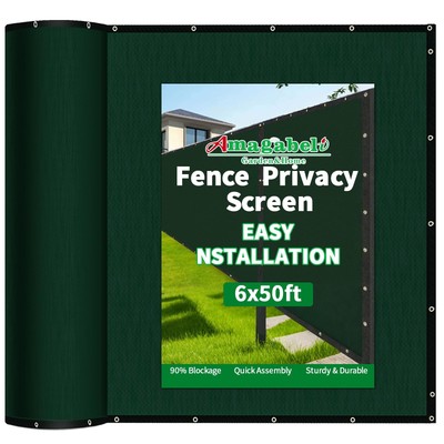 Amagabeli 6x50ft Privacy Screen Fence Heavy Duty 200GSM Outdoor Fencing Panel...