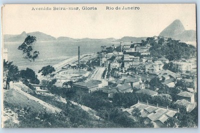 Rio de Janeiro Brazil Postcard Avenida Beira-mar Gloria Aerial View c1910