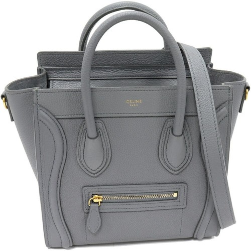 CELINE  Hand Tote Bag Shoulder Bag Luggage Nano Shopper Baby Drummed Calfskin Co