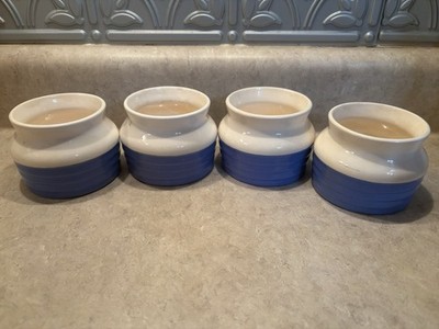 Brotherhood of Executive Potters Blue White Ceramic Ovenproof Canister Set of 4