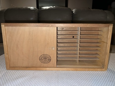 #ad #ad Napa Valley Box 36 Cassette Tape Holder Storage Wood Sliding Door Wall Mount $47.49