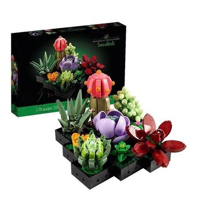 Sukkulenten Pflanze Gebäude Set, 771 Stck. Zum Selbermachen Bonsai Ziegel für Home Schreibtisch Dekor