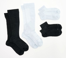 Tommie Copper 4 Pack Compression Ankle and OTC Socks - Basic Small