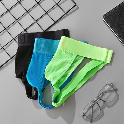 Herren Atmungsaktiv Mesh Tanga Unterwäsche G String Stil Unterstützend U Beutel Passform