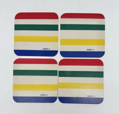Vintage Katja Striped Coaster Set of 4