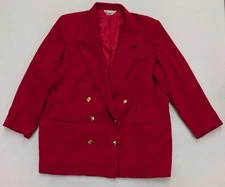 Austin Reed Women's Blazer Jacket Size 22W Red Double-Breasted Classic