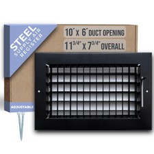 Fits 10x6 Duct Opening Steel Adjustable Air Supply Grille by  Register Vent ...