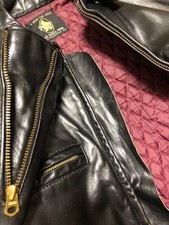 GOLDEN BEAR Black Tag Leather Jacket Vintage Riders Size M US S Zip