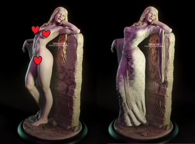 Elf Queen Fan art 3d printed 14kFigure resin model kit UNPAINTED UNASSEMBLED