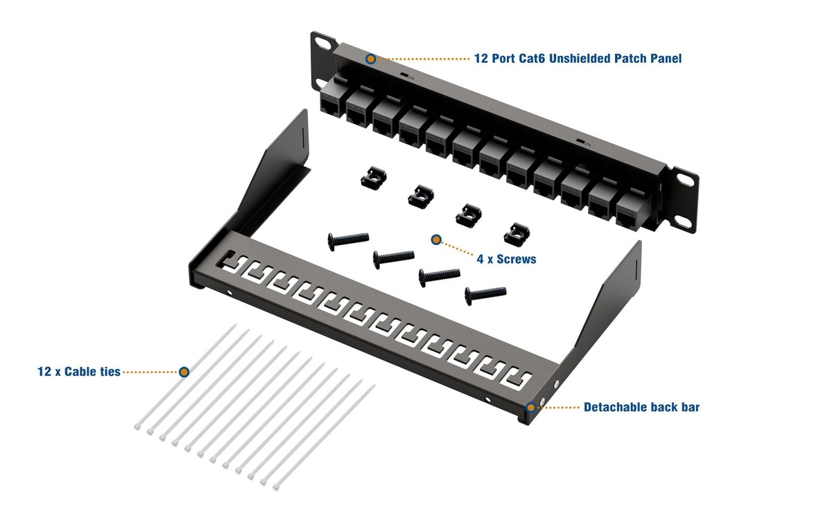 Buy ETS 24 Port CAT6 Pass Through Coupler Patch Panel With Back Bar, Compatible With Cat5, Cat5e - View #8
