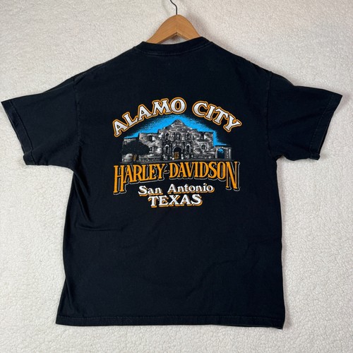 Harley Davidson Mens Alamo City San Antonio TX T-Shirt Size L Hanes Beefy-T Hog