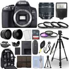 Canon EOS 850D / Rebel T8i SLR Camera + 18-55mm Lens + 30 Piece Accessory Bundle