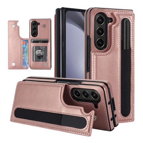 Für Samsung Galaxy Z Fold 6/5 Wallet Stand Case mit Kartenfach Stiftfach Stylus - Bild 29 von 64