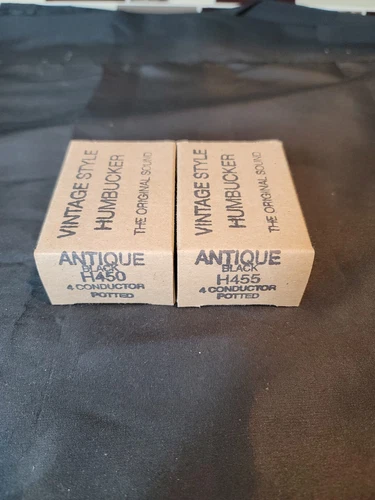 Tom Holmes PAF Set H450/H455 Antique, Blk, Matte Screws/Slugs, 4 Conductor 2021