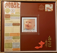 Hallmark Woodland Baby Boy Pre-Designed Scrapbook Complete Photo Album Animals