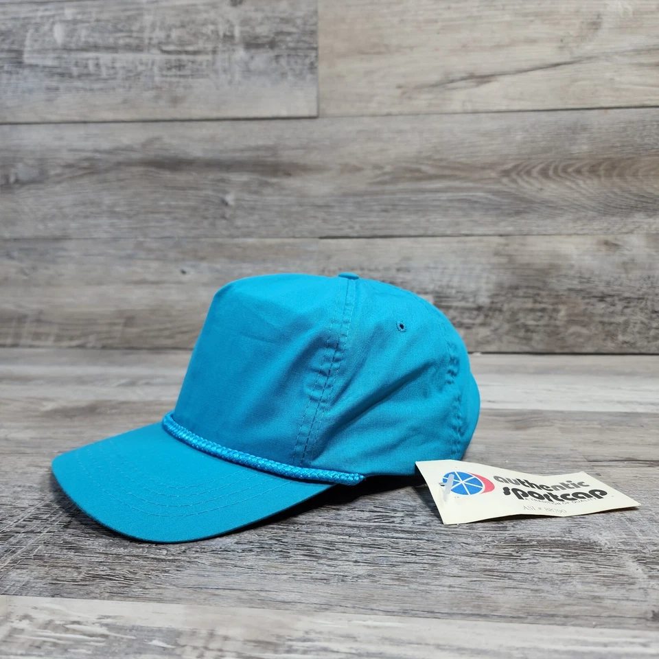 Vintage Neon Blue Outdoor Hunting Cap Hat Adult Mens Adjustable StrapBack - Image 2 of 4