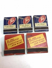 (5) Vintage Matchbooks 1940s Biltmore Chicago Pneumatic Tool Co