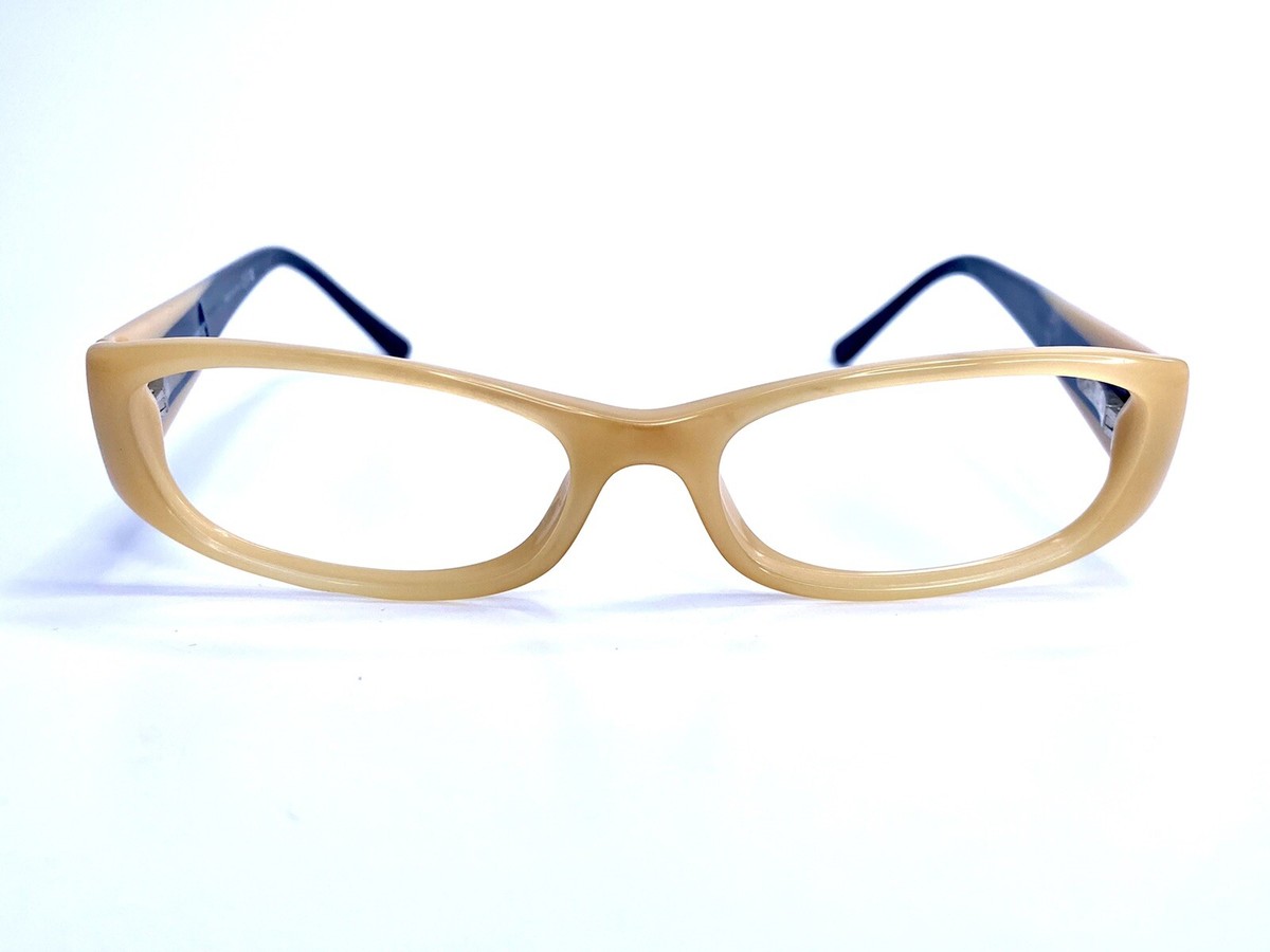 VTG CHANEL Brown Rectangle Oval Glasses Made in Italy 3119-H