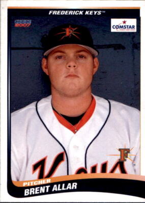 2007 Frederick Keys SGA Choice #2 Brent Allar Fort Worth Texas TX Baseball Card