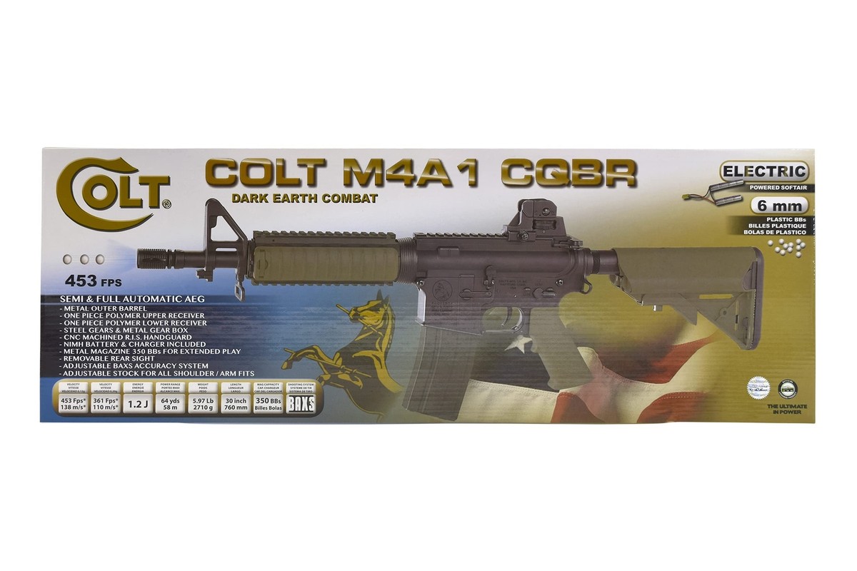 Colt M4A1 CQBR Airsoft Rifle - 453 FPS Electric AEG With Battery & Charger Included
