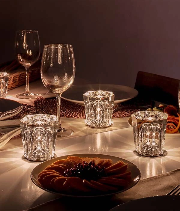 Ambientec Authentic Xtal Crystal Cordless LED Table Lamp Solid Glass Light IPX-6 - Image 4 of 4