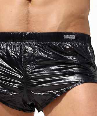 RUFSKIN Swimwear ZUKO 2.0 Back-Yoke Faux Fly Swim Shorts 100% Nylon Black