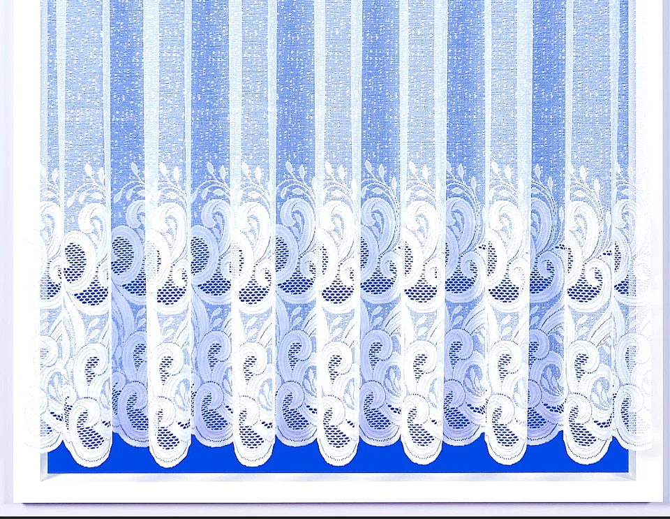 LILY THICK WHITE FLORAL LACE NET CURTAIN - SOLD BY WIDTH - PRIVACY- FREE POSTAGE - Image 3 of 3