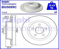 Delphi 2X Bremsscheibe Hinten Ø280 Mm Voll FüR Ford Transit Connect V408 Kasten