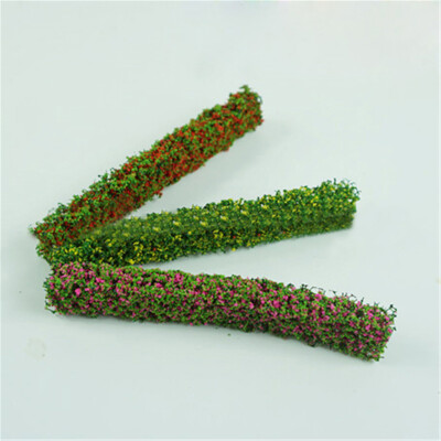 3PCS 1/12 Dollhouse Mini Flower Bushes Shrub Strip Model Grass Lawn Garden Decor
