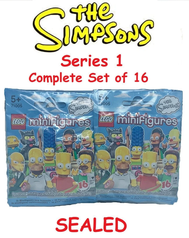 LEGO THE SIMPSONS Collectible Minifigs Series 1 71005 - Complete Set 16 (SEALED) - Image 3 of 4
