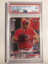 2019 Topps Opening Day 150 Years of Fun Mike Trout Angels 25 Mint PSA 9