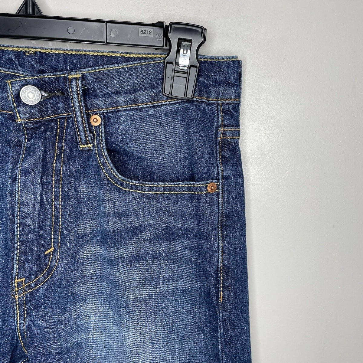 LEVIS 522 Jeans Men 28 x 32 Slim Tapered Denim Medium-Wash 