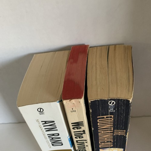 Ayn Rand 3 Book Lot Vintage Paperbacks Fountainhead We The Living Atlas Shrugged - Picture 2 of 24