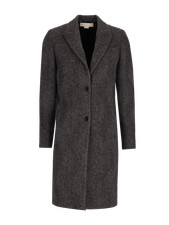 Stella Mccartney Grey Single-breasted Herringbone Coat Size It 40 /uk 8 Rrp £990
