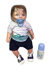 LITTLE ALLEN 15 in Real Life Like Boy Doll Soft Silicone Vinyl Body Pacifier