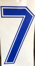 Original Vintage Number 7 Royal Blue Iron On Transfer Seven