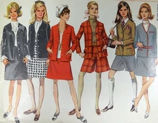 Vtg 1968 Simplicity Sewing Pattern 7812 Jacket Skirt Skort Separates 10 B 32.5