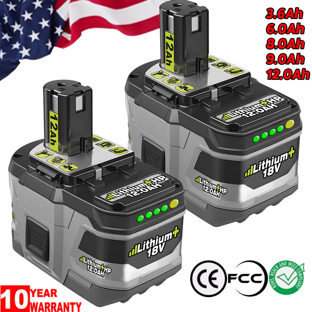 4-Pack RYOBI P108 18V 8.0Ah One+ High Capacity Lithium Battery  