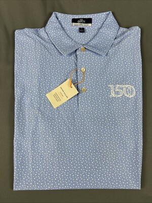 Peter Millar Golf Shirt Polo CS Summer Comfort British Open Logo Print Large