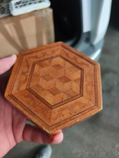 PORTAGIOIE LEGNO INTARSIATO ESAGONALE ETNICO