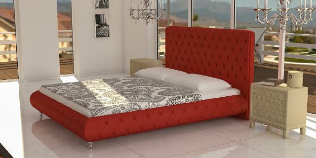 Wasserbett Bett Betten Komplett Lederbett Polsterbett mit Matratze Chesterfield