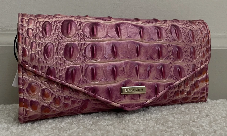 NEW Brahmin Melbourne VERONICA Trifold Envelope Wallet ROUGE BLUSH Rose Pink NWT - Image 3 of 4