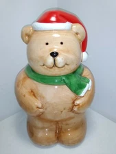 Coco Dowley Ceramic Santa Holiday Bear Cookie Jar (Free Ship)