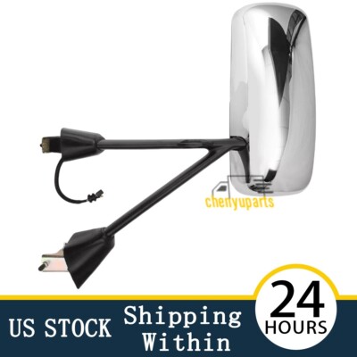 QSC Chrome Door Mirror Cover Left Driver Right Passenger Pair for Kenworth T660