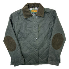 Quilted Green Wax Jacket Game Technical Apparel Made In England Womens Medium